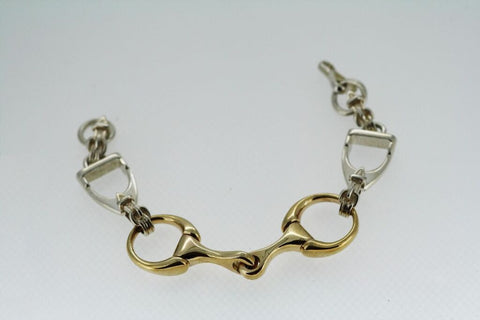 Snaffle Bit and Stirrup Bracelet - Two Tone