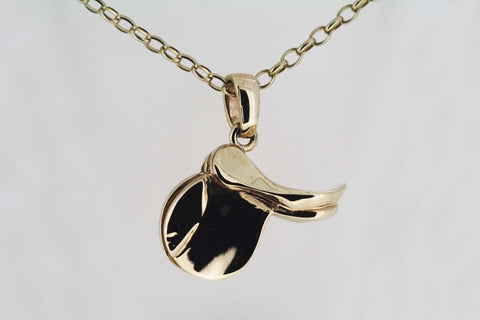 Jumping Saddle Pendant - 9ct Gold