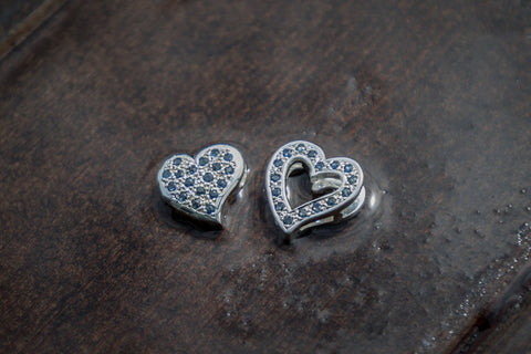 Heart Pendant - Sapphires - Closed Heart