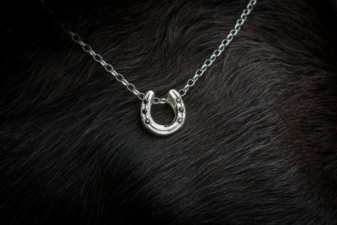 Horse Shoe Pendant - Sapphires or Garnets